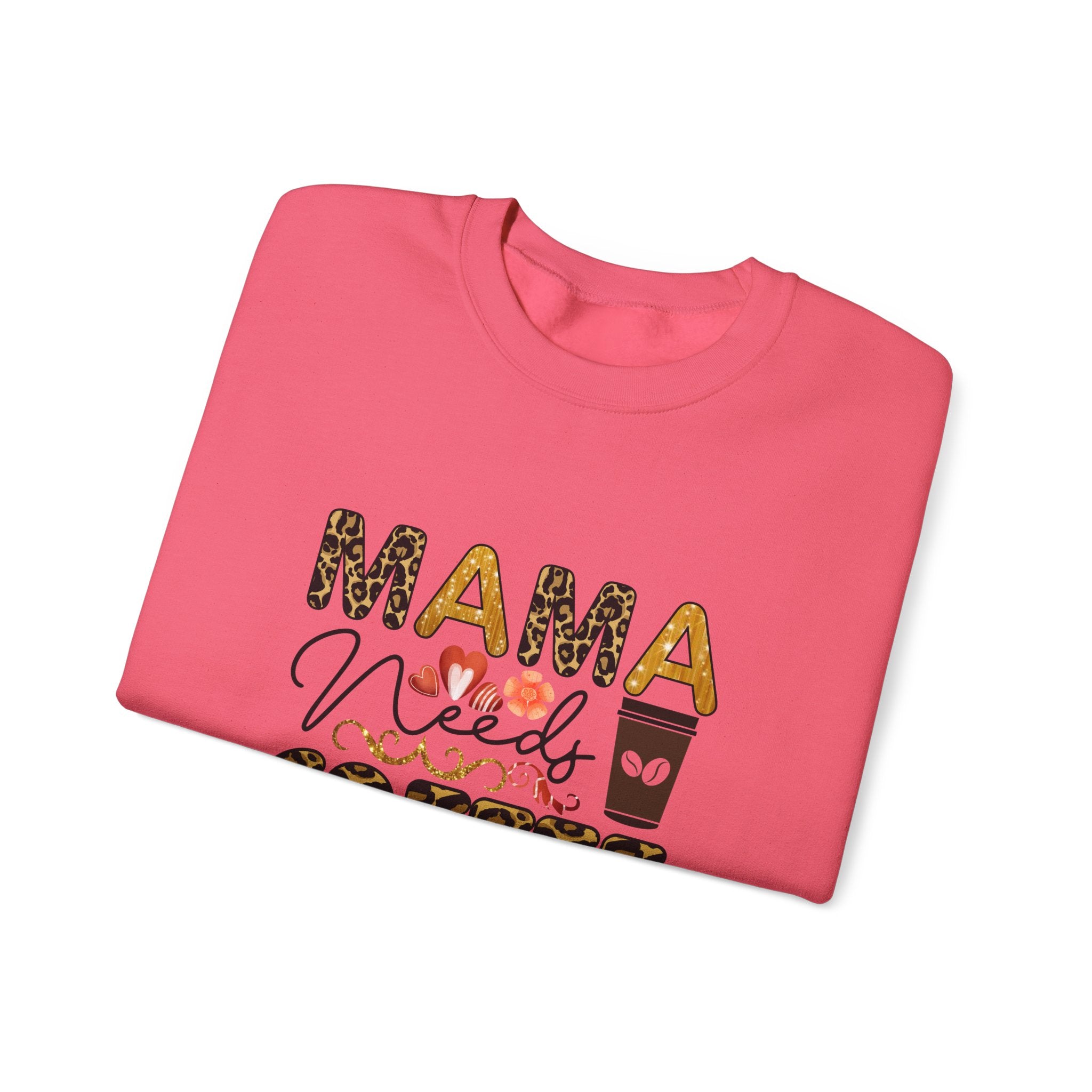 Mama Needs Coffee Crewneck Sweatshirt - Cozy Unisex Pullover Apparel for Moms
