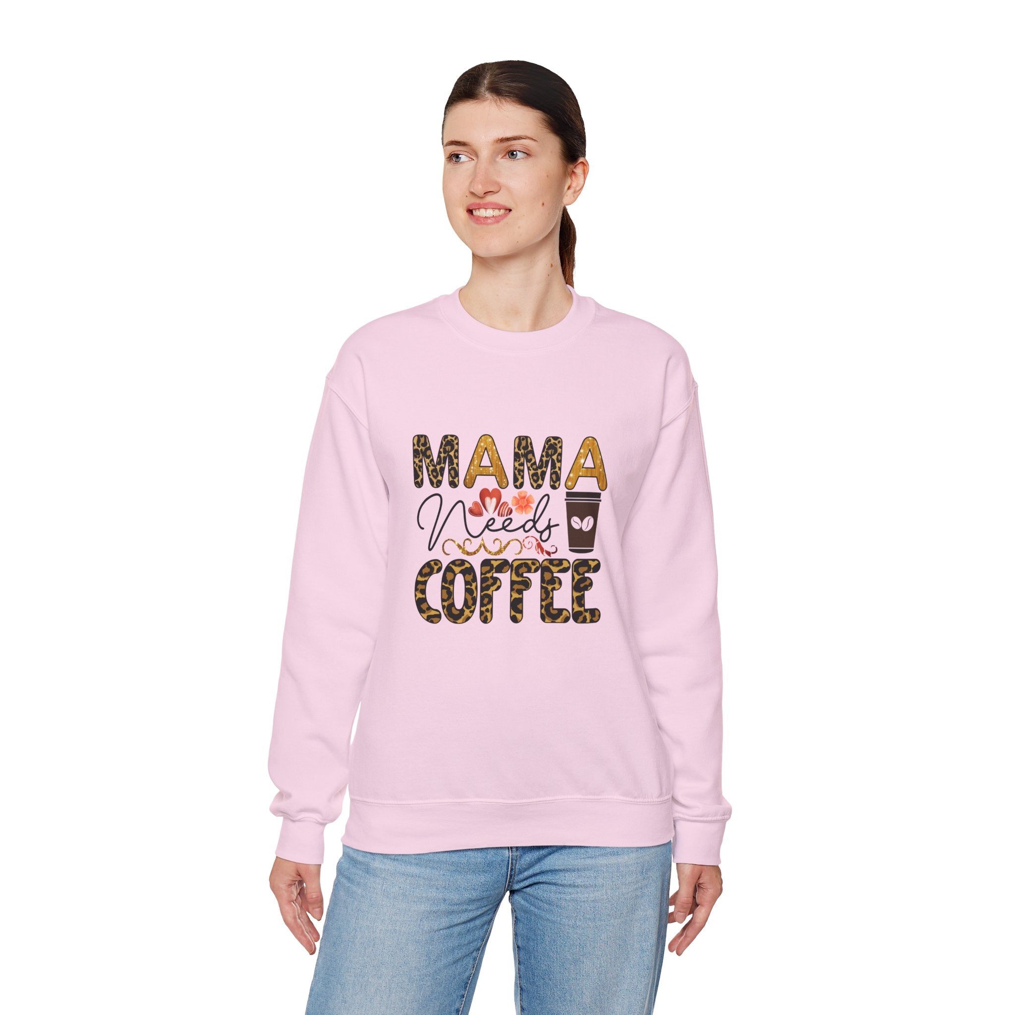 Mama Needs Coffee Crewneck Sweatshirt - Cozy Unisex Pullover Apparel for Moms