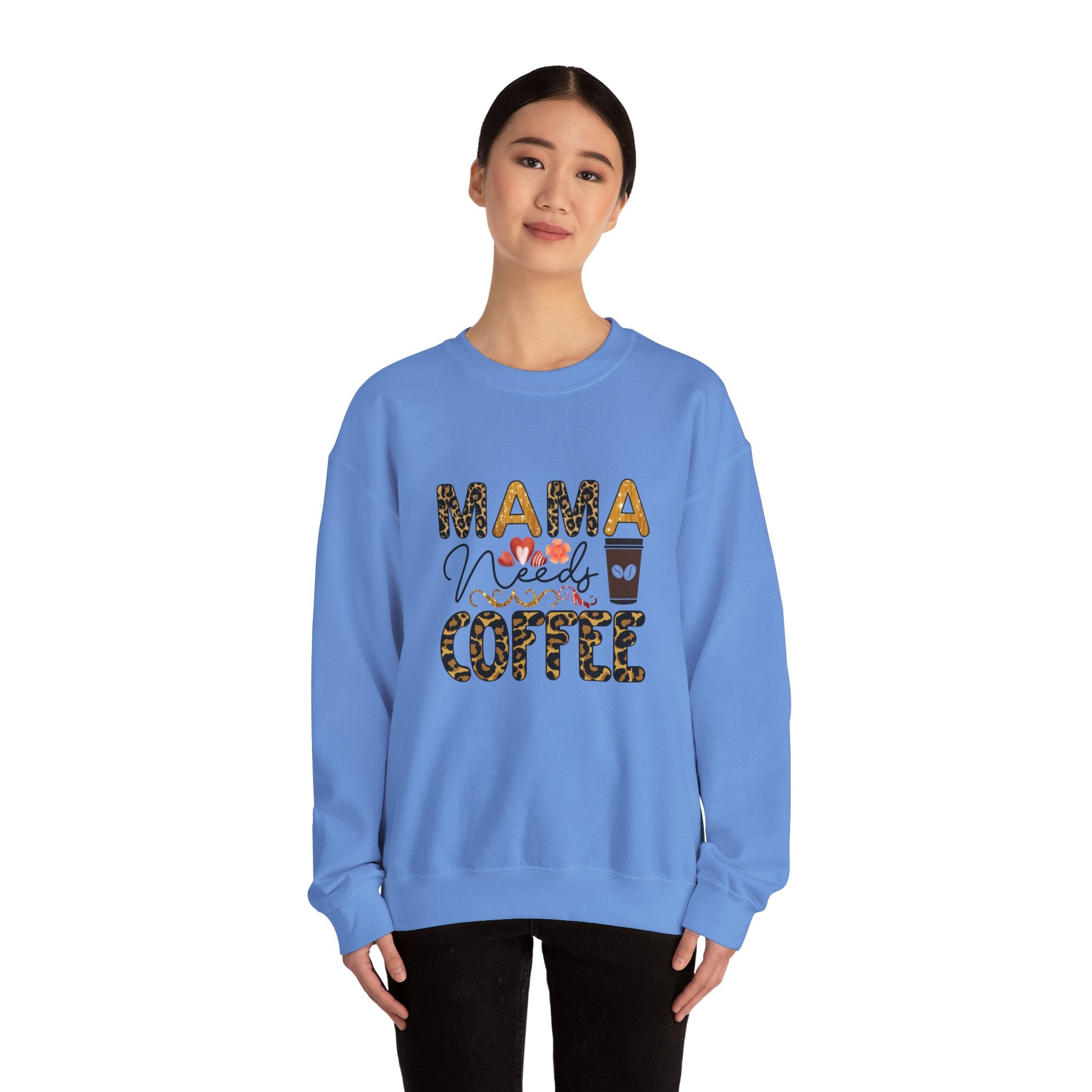 Mama Needs Coffee Crewneck Sweatshirt - Cozy Unisex Pullover Apparel for Moms