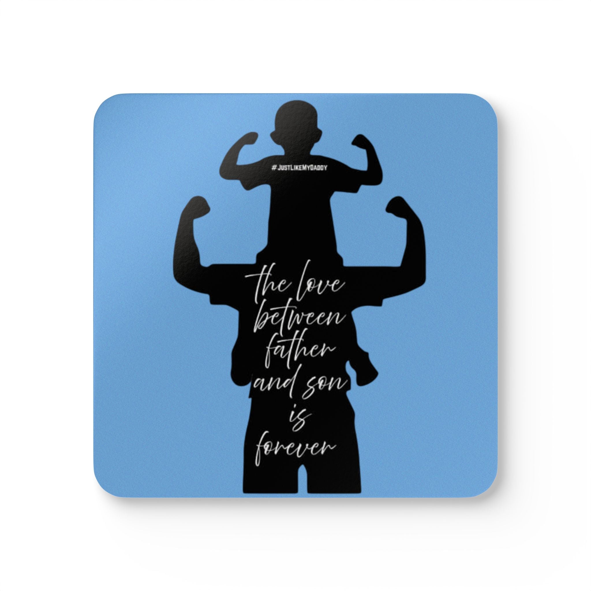 Father-Son Love Cork Coaster Set, Rustic Home Decor, Gift for Dad, Family Celebrations, Unique Housewarming Gift, Personalized Coasters