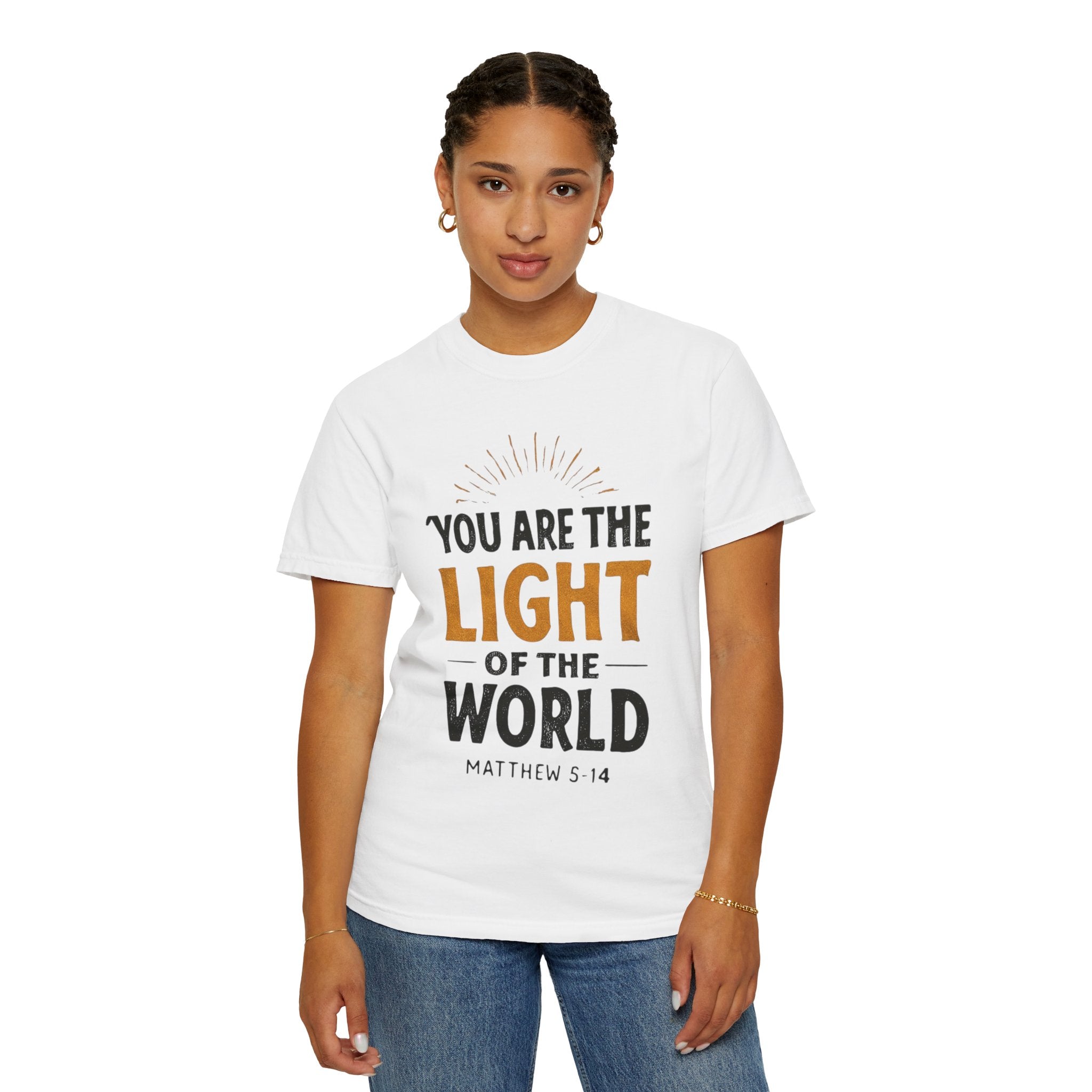 Inspirational T-Shirt with 'You Are the Light of the World' Design, Motivational Tee for Faith, Spiritual Gifts, Religious Apparel, [...]