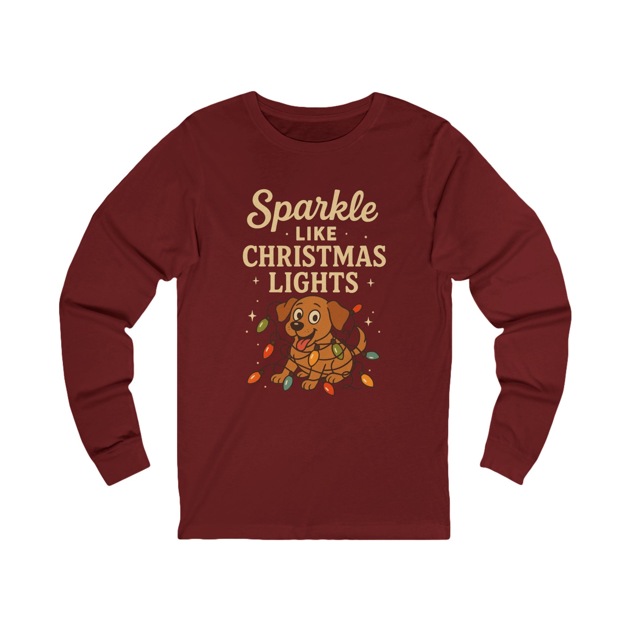 Sparkle Like Christmas Lights Long Sleeve Tee for Dog Lovers