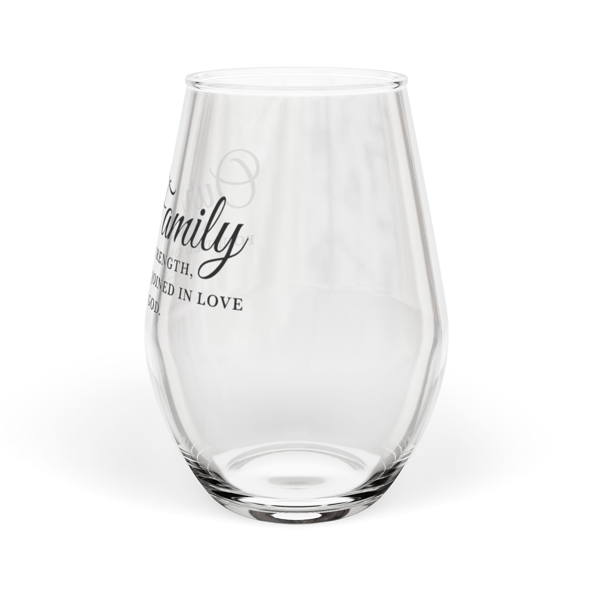 Personalized Stemless Wine Glass, Family Gift, Engraved Wine Tumbler, Home Bar Decor, Wedding Favor, Family Celebration Glass