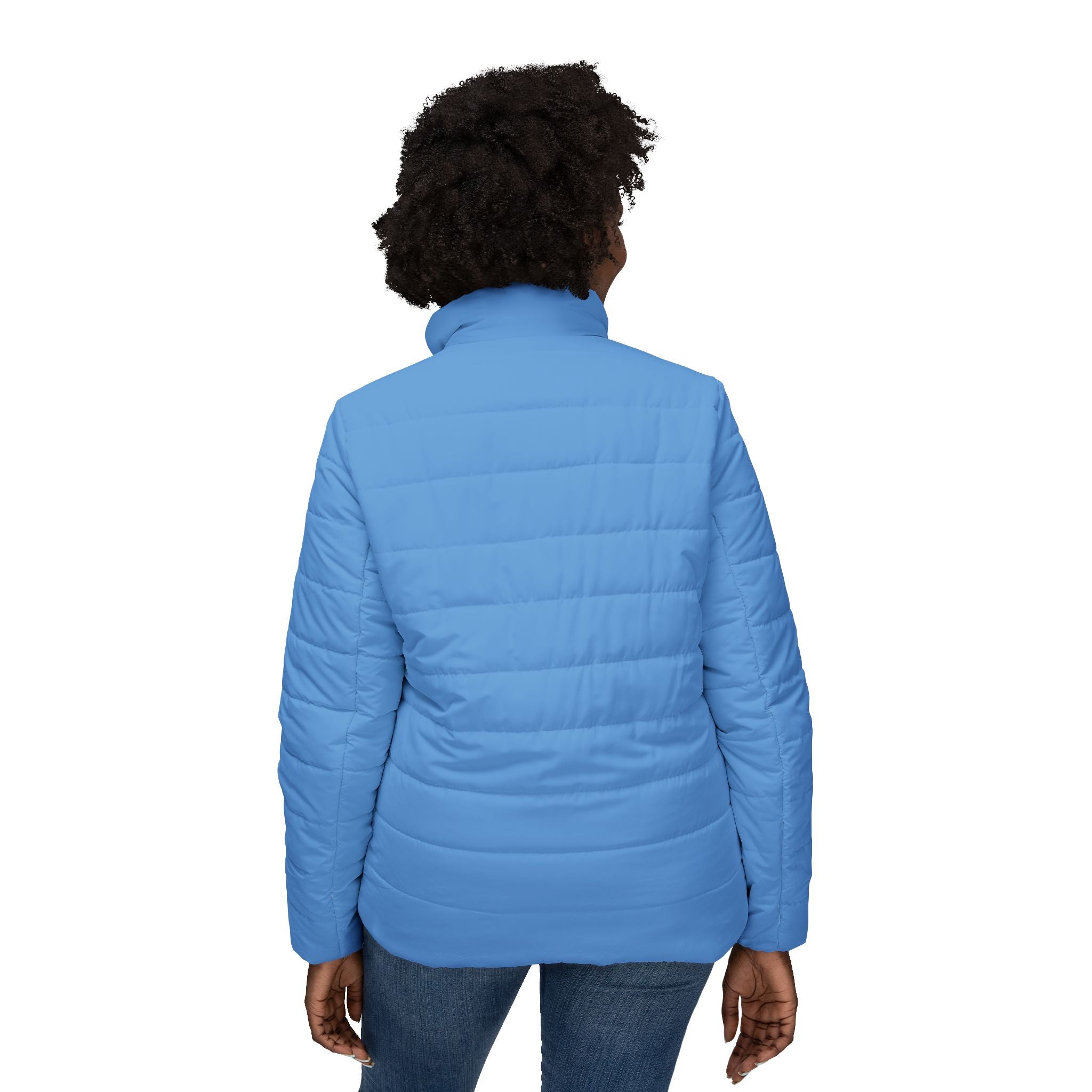 Skyblue Stylish Women’s Puffer Jacket, Cozy Winter Coat, Trendy Outerwear, Outdoor Fashion, Fall/Winter Essential