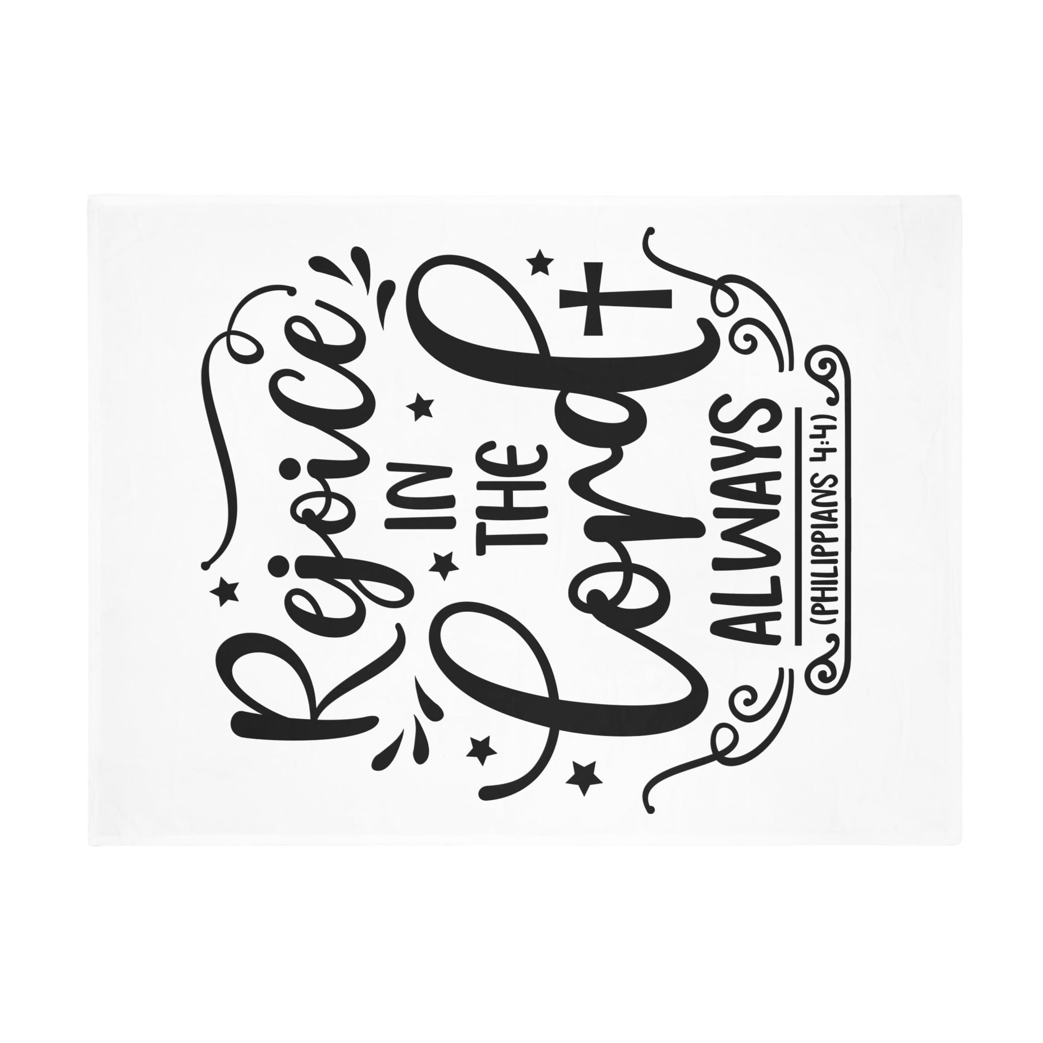 Inspirational Plush Fleece Blanket - 'Rejoice in the Lord Always'