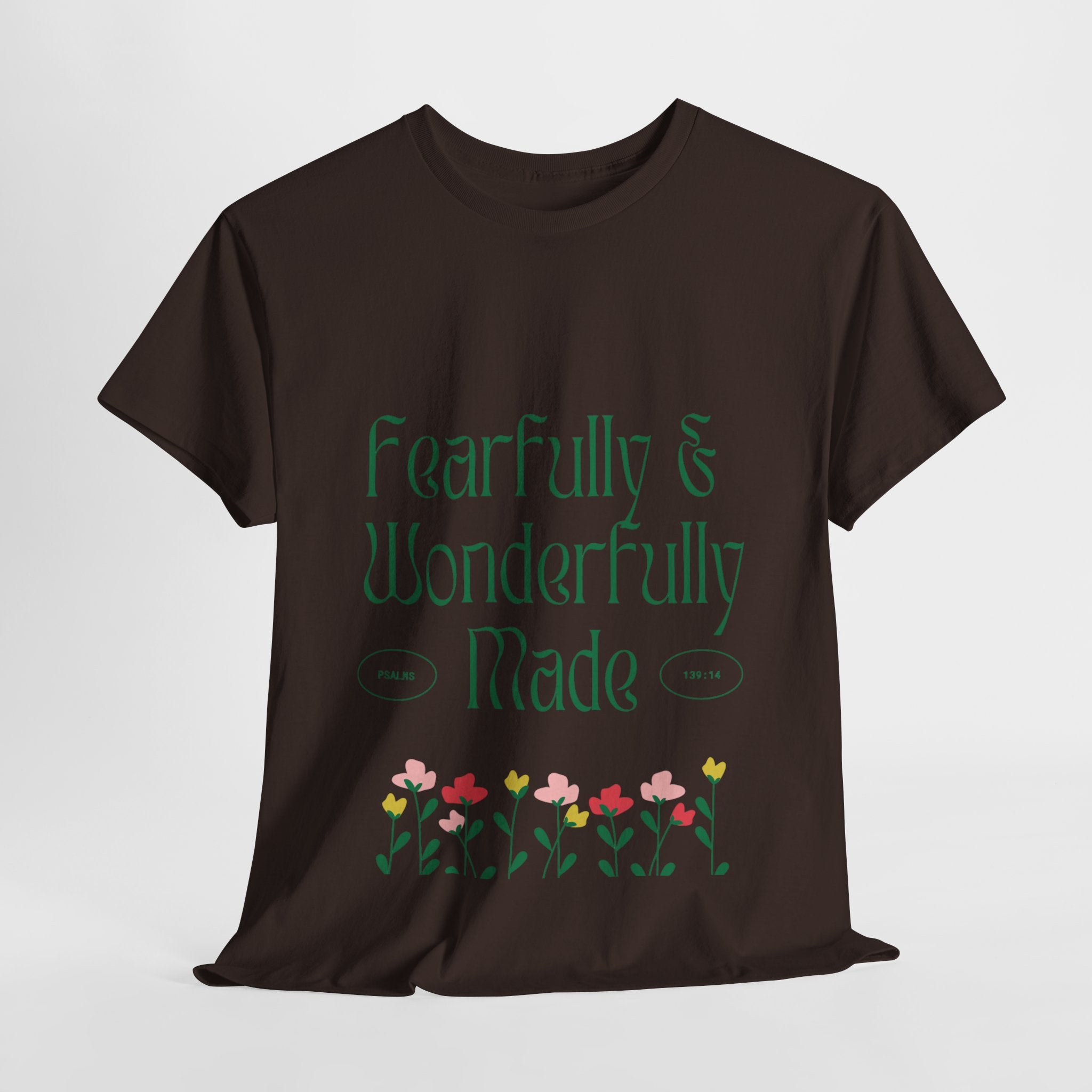 Fearfully & Wonderfully Made Unisex Cotton Tee – Inspirational Floral T-Shirt