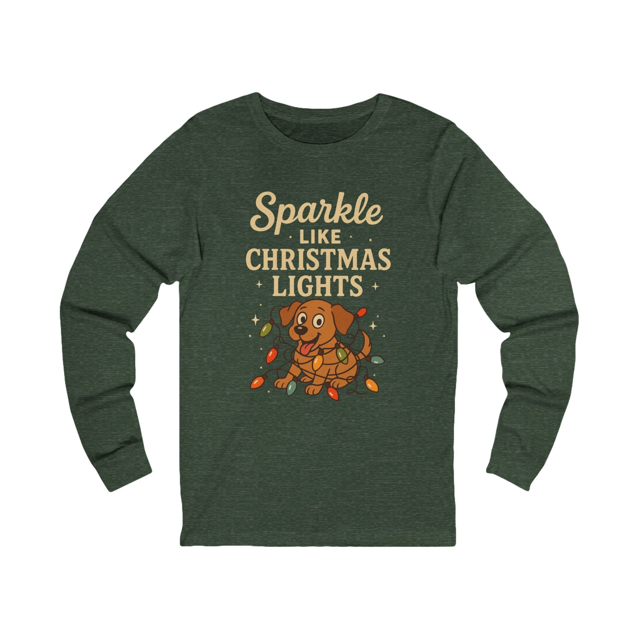 Sparkle Like Christmas Lights Long Sleeve Tee for Dog Lovers