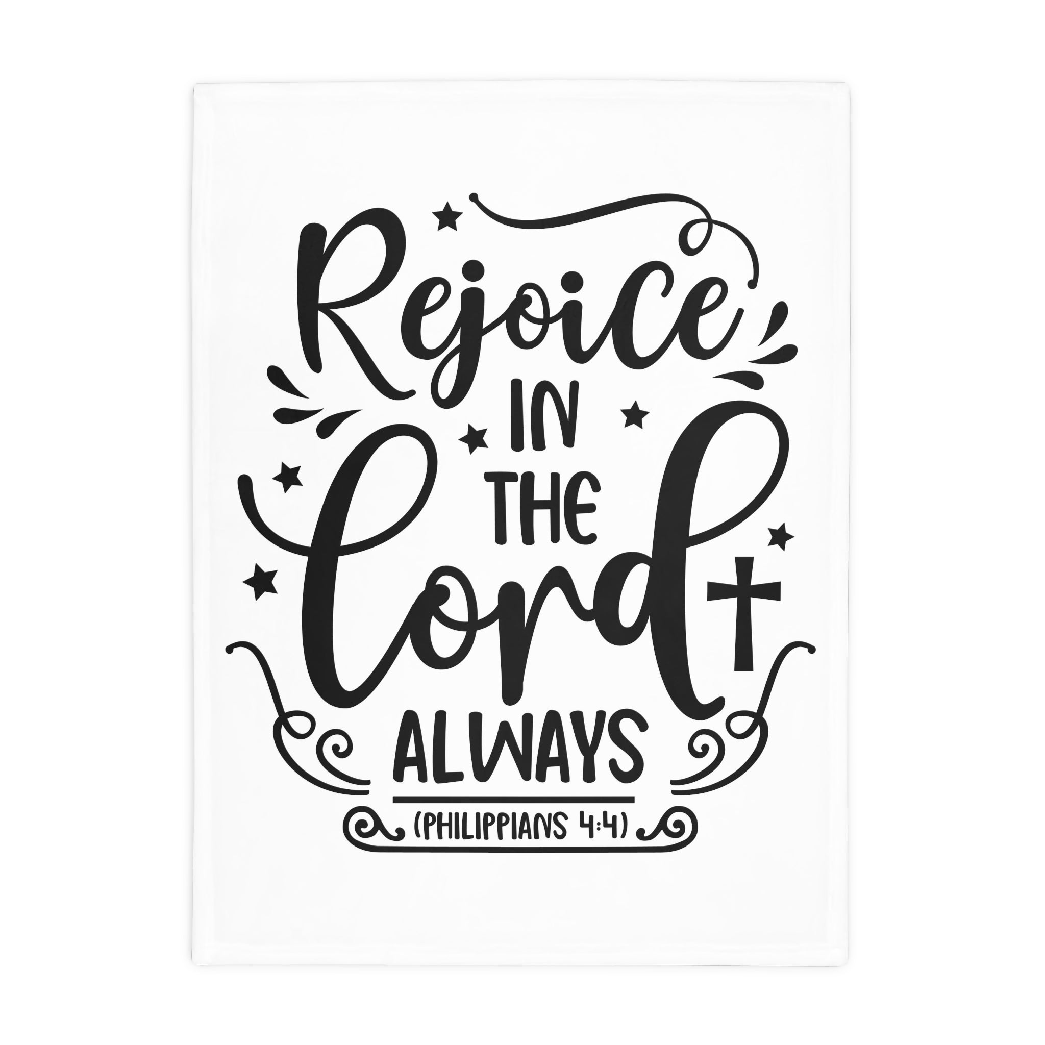 Inspirational Plush Fleece Blanket - 'Rejoice in the Lord Always'
