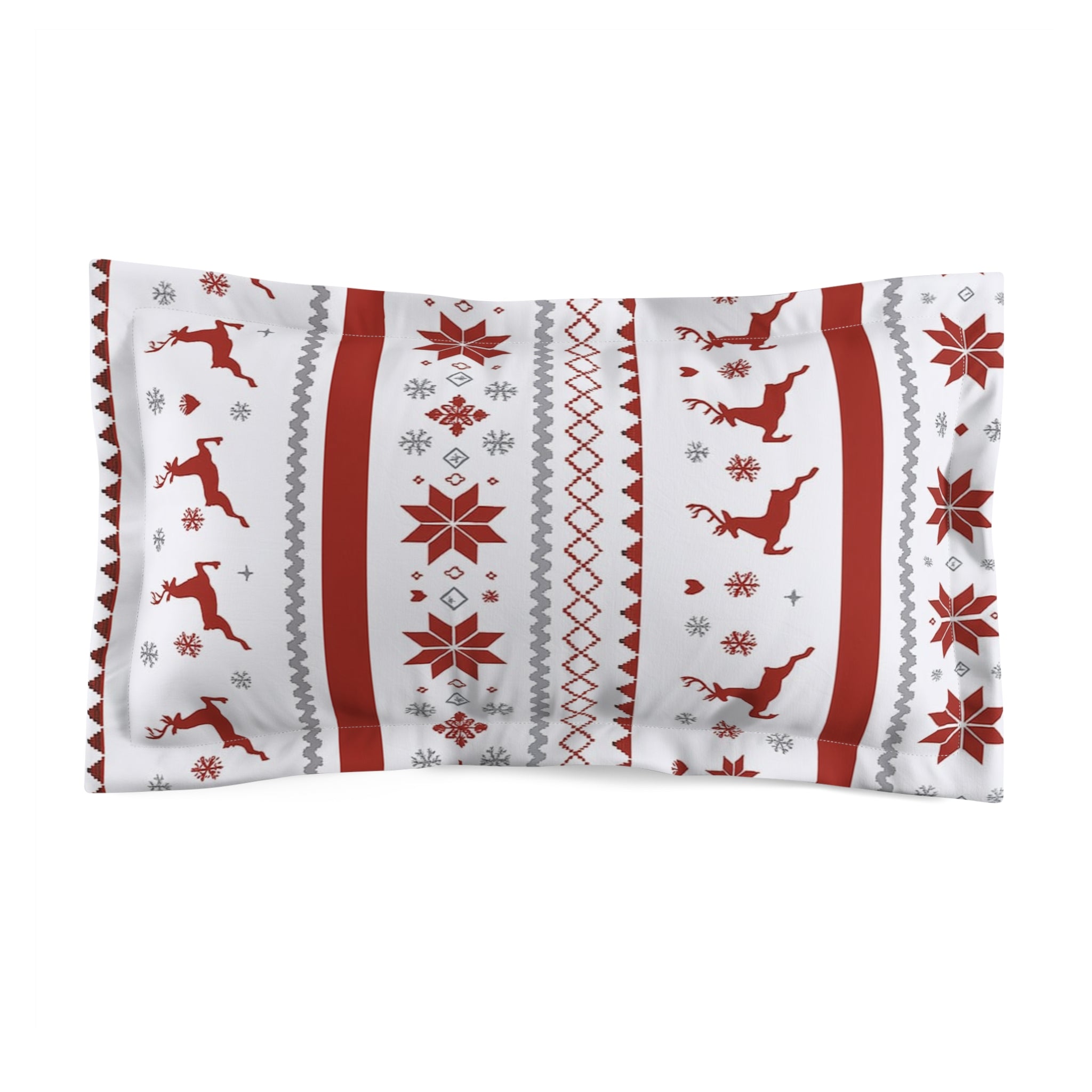 Festive Microfiber Pillow Sham for Cozy Holidays, Christmas Home Decor, Winter Bedding Accessory, Reindeer Print, Seasonal Gift