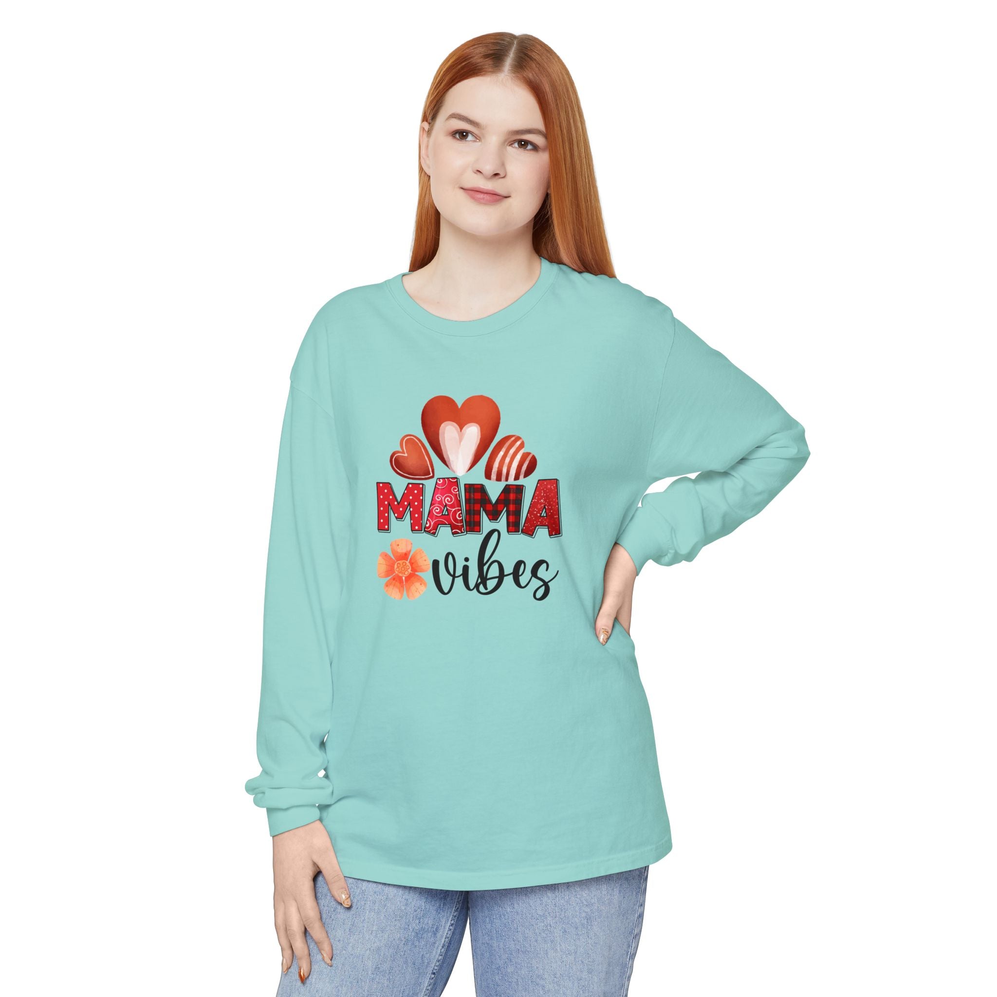 Mama Vibes Long Sleeve T-Shirt - Comfortable Unisex Tee for Moms