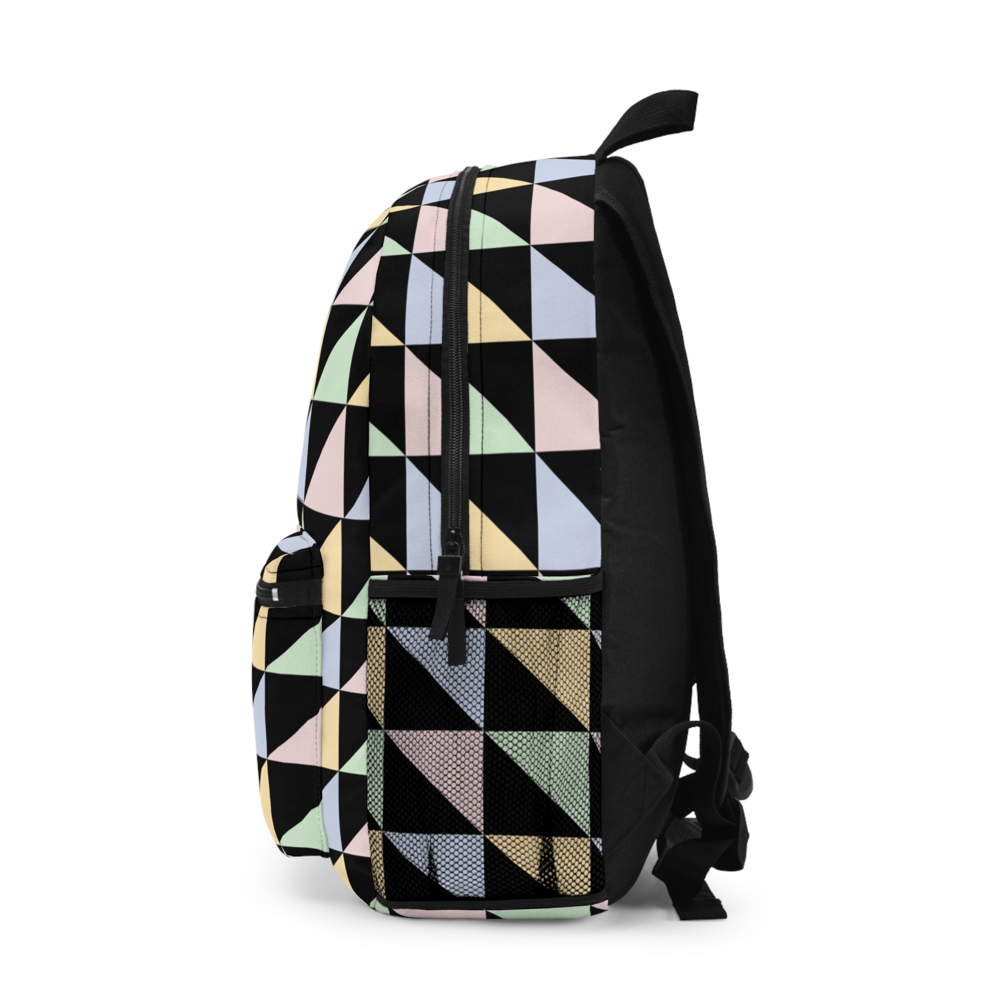 Stylish Geometric Backpack with Colorful Triangles, Trendy School Bag, Travel Backpack, Casual Daypack, Perfect Gift for Students